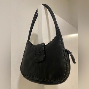 Black Leather Handmade In Mexico Shoulder Bag